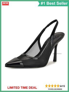 Nine West Jermain Pointy Toe Slingback Pump Faux Patent Formal Heel